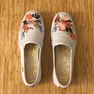 Keds x Rifle Paper Co. platform slip ons